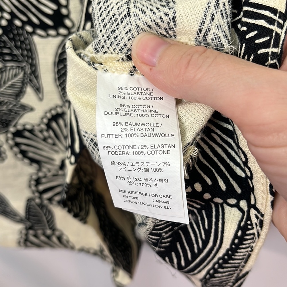 J. CREW - Beige and White Polynesian Dress w/Back Cutout - Picture 5 of 12